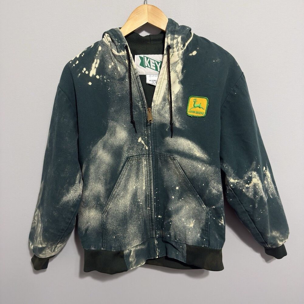 Vintage Key Imperial Workwear Jacket M Mens 80s Green Canvas Lined John Deere